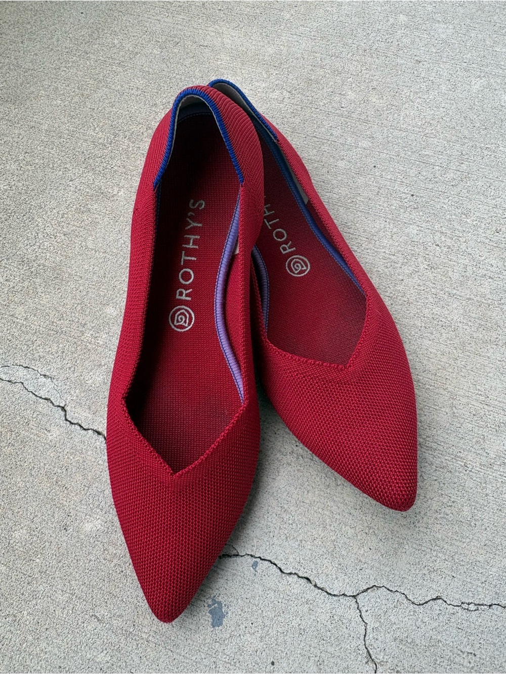 Rothy's The Point Flats – Red, Size 10.5, GUC